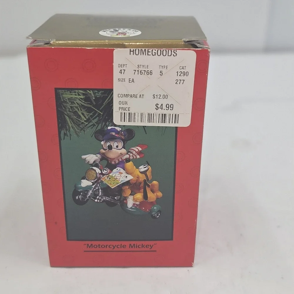VTG 1996 Enesco Treasury Christmas Ornament Motorcycle Mickey Mouse Pluto...